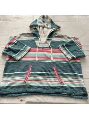 Woolrich Woman’s 100% organic cotton Quinn Eco Rich Harbor Stripe Poncho…